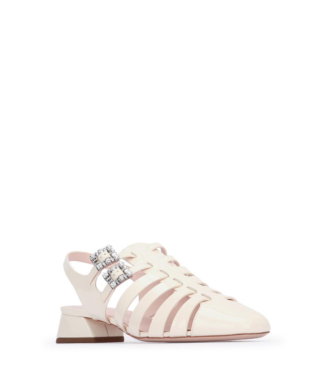 ROGER VIVIER Бежевые сандалии из лакированной кожи, фото 2