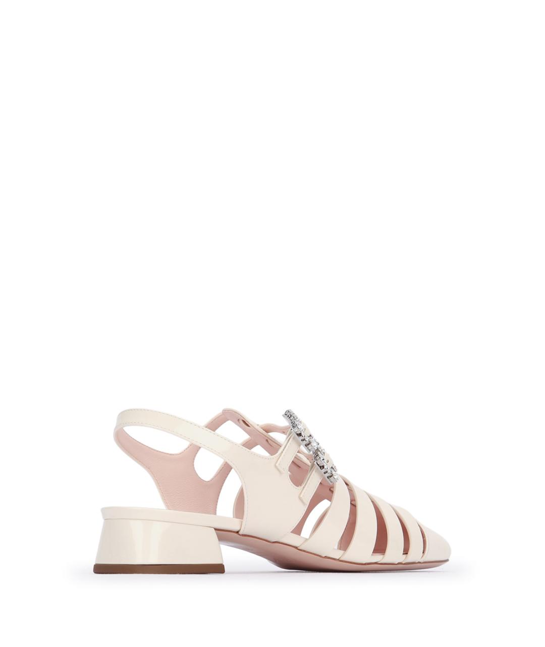 ROGER VIVIER Бежевые сандалии из лакированной кожи, фото 3
