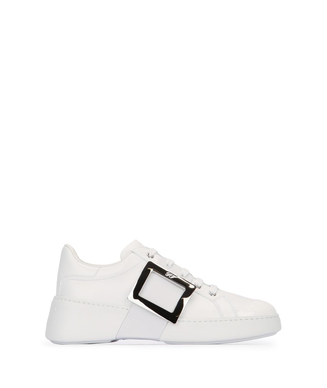ROGER VIVIER Белые кожаные кеды, фото 1