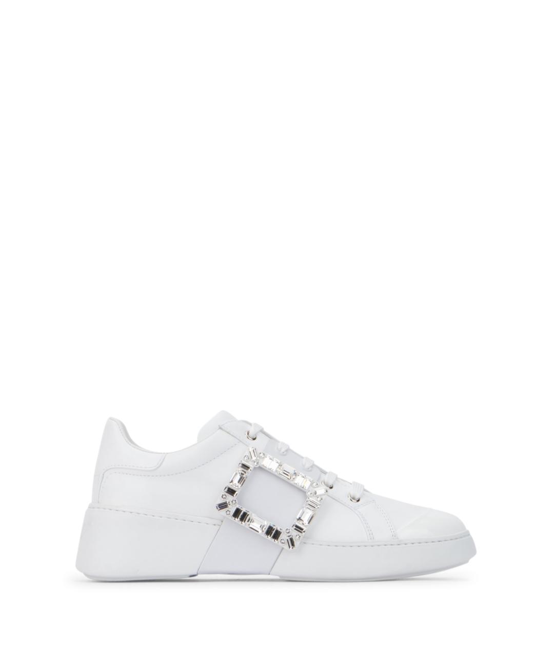 ROGER VIVIER Белые кожаные кеды, фото 1