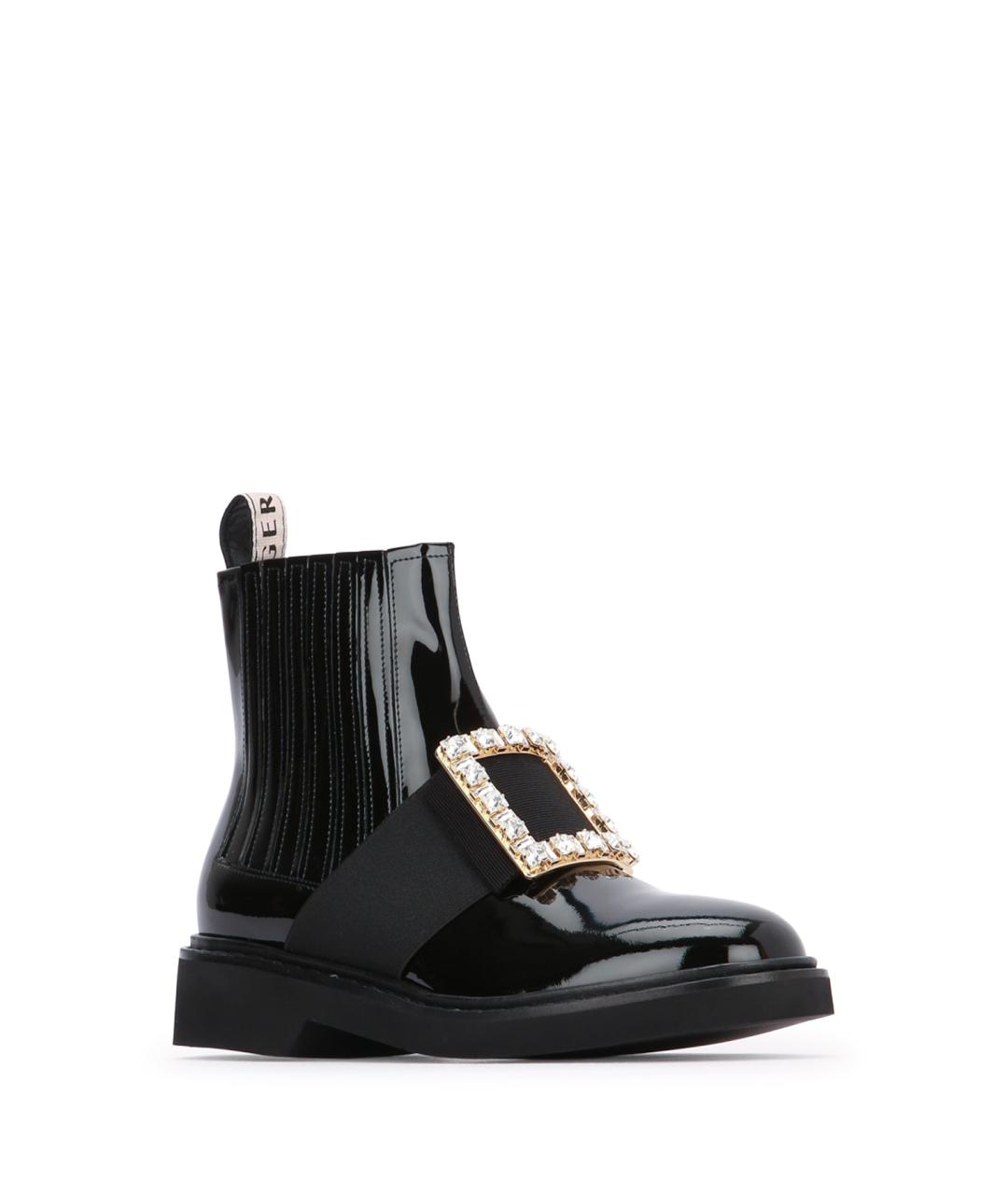 ROGER VIVIER Черные ботинки из лакированной кожи, фото 2