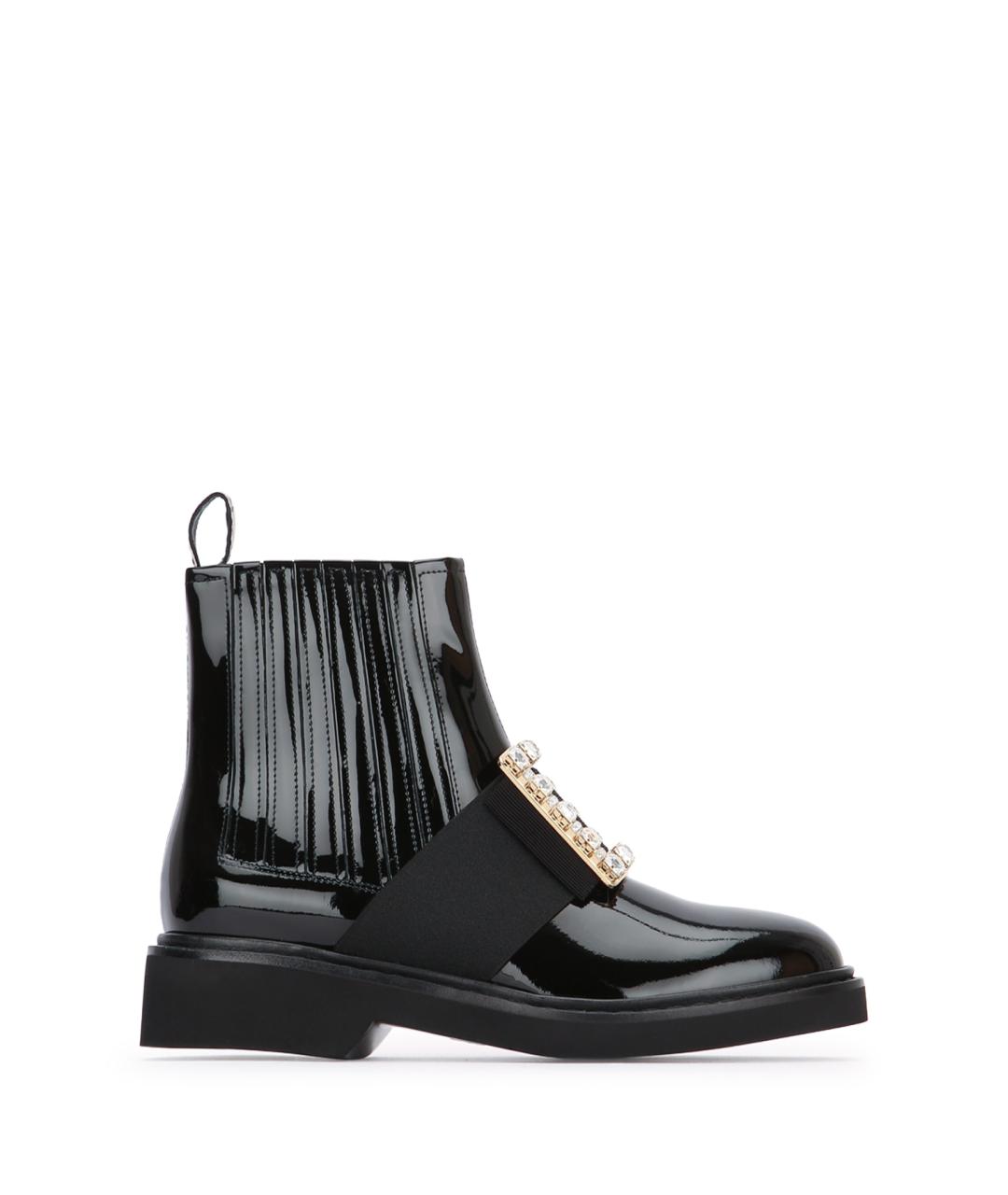 ROGER VIVIER Черные ботинки из лакированной кожи, фото 1