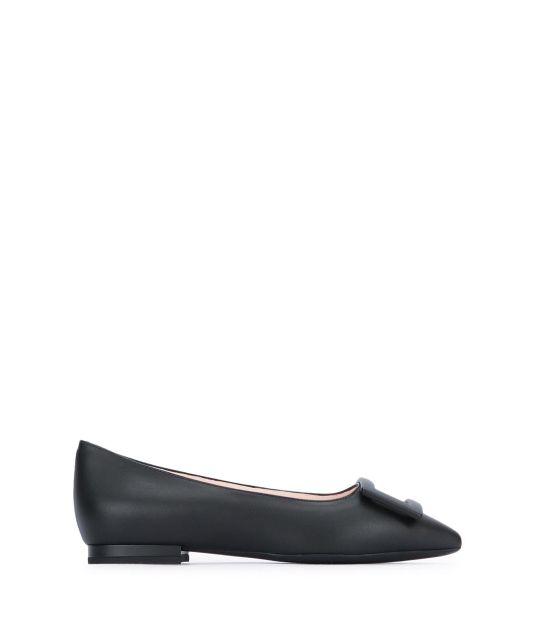 ROGER VIVIER Черные кожаные балетки, фото 1