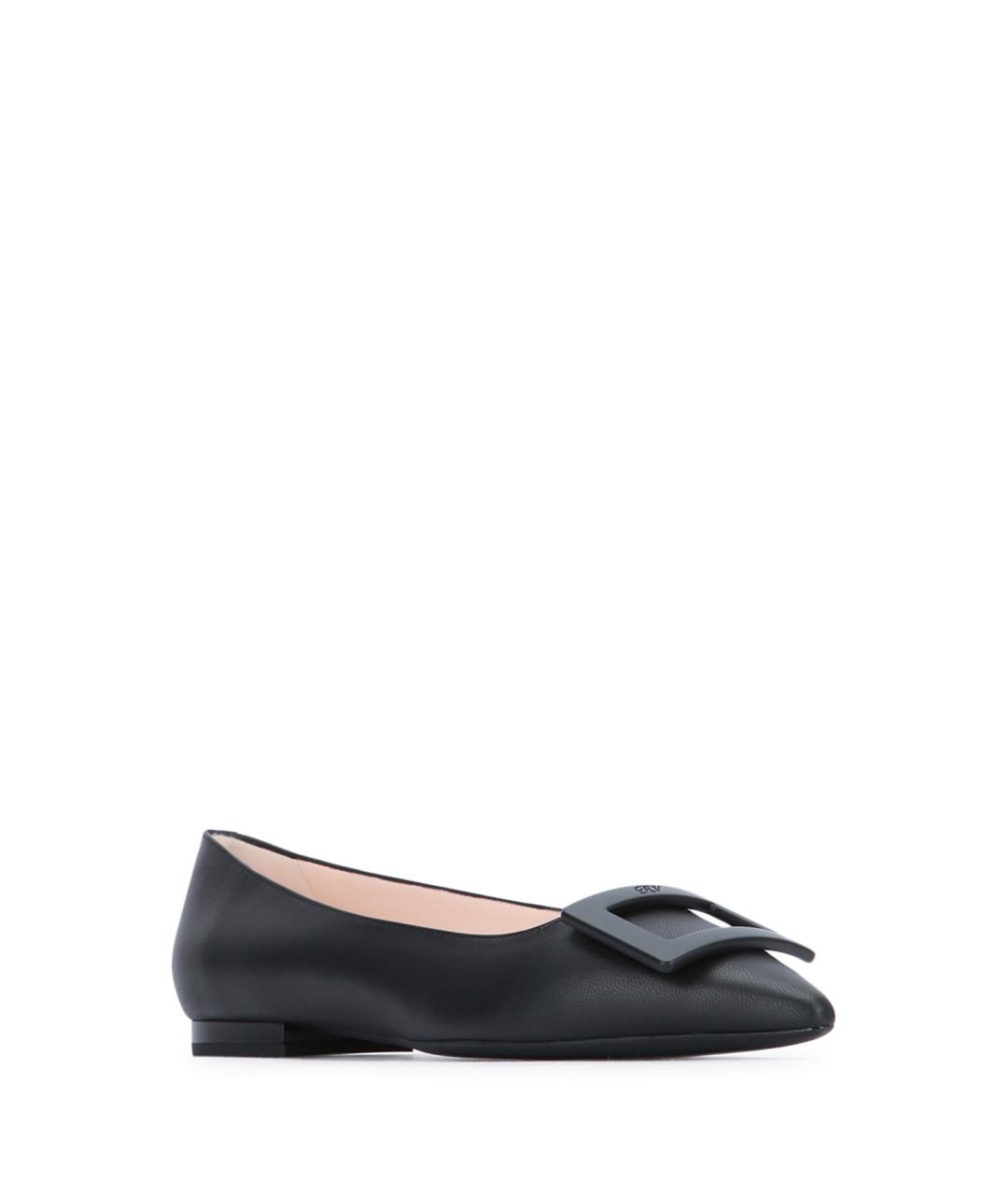 ROGER VIVIER Черные кожаные балетки, фото 2