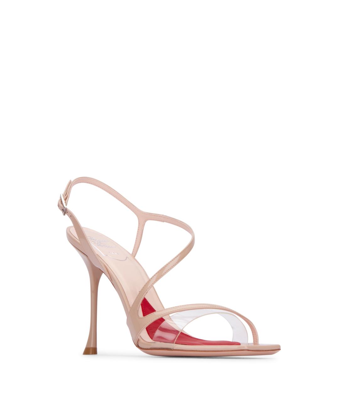 ROGER VIVIER Бежевые босоножки из лакированной кожи, фото 2
