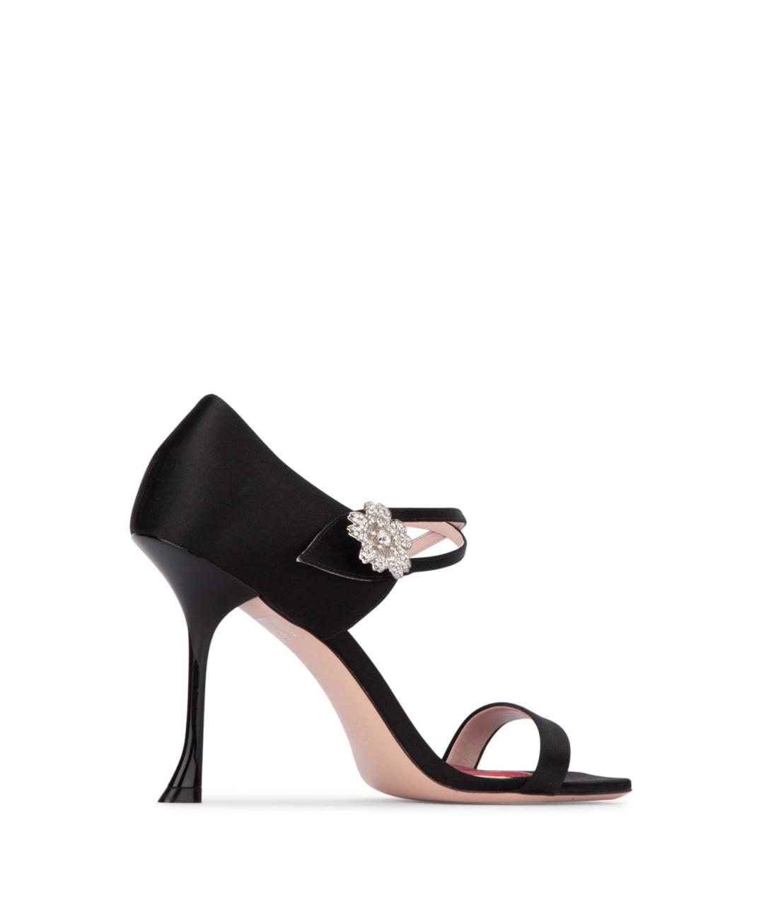 ROGER VIVIER Черные текстильные босоножки, фото 3