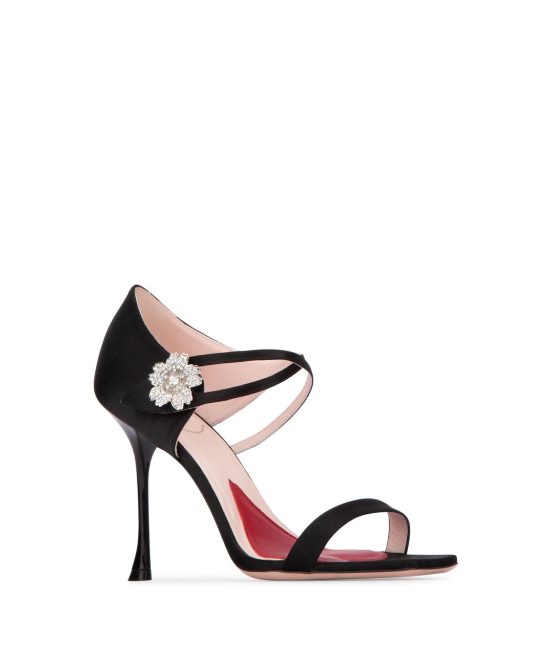 ROGER VIVIER Черные текстильные босоножки, фото 2