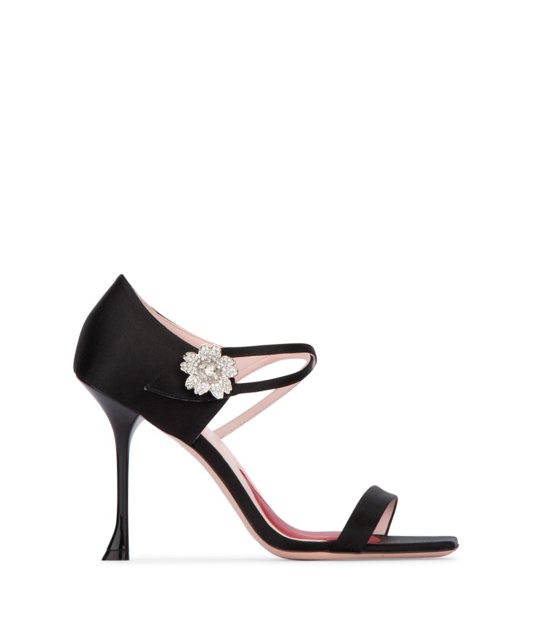 ROGER VIVIER Черные текстильные босоножки, фото 1