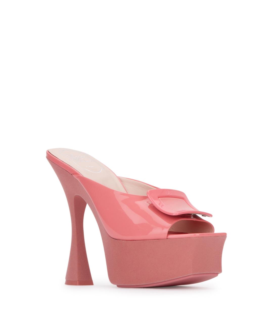 ROGER VIVIER Розовые мюли из лакированной кожи, фото 2