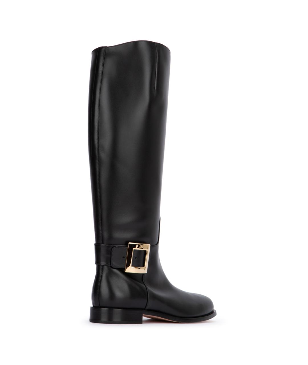 ROGER VIVIER Черные кожаные сапоги, фото 3