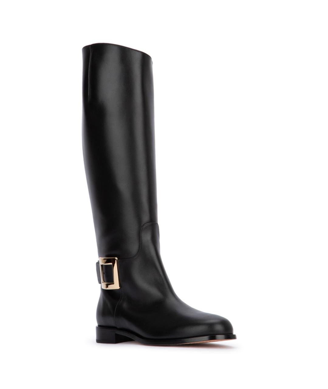 ROGER VIVIER Черные кожаные сапоги, фото 2