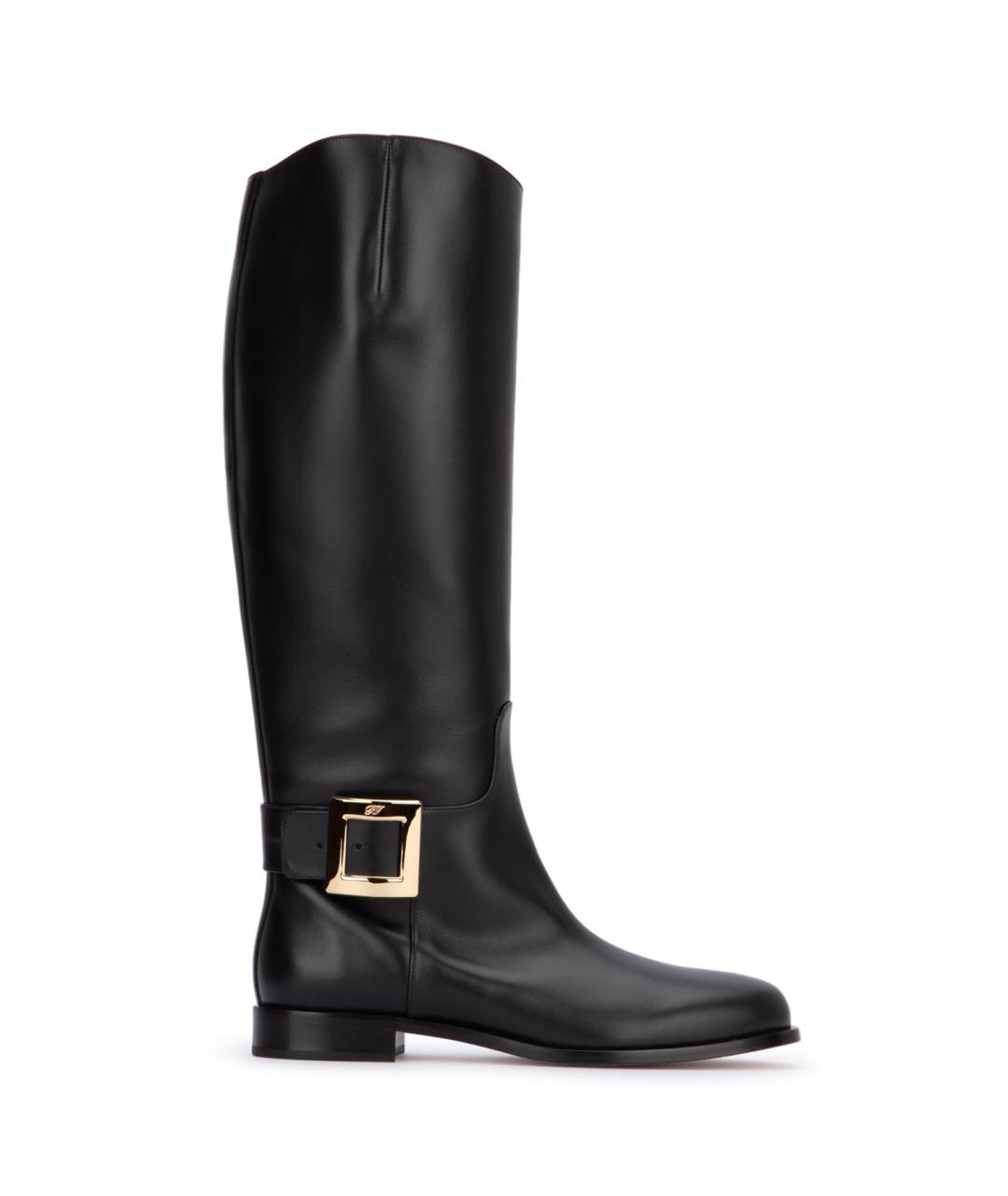 ROGER VIVIER Черные кожаные сапоги, фото 1