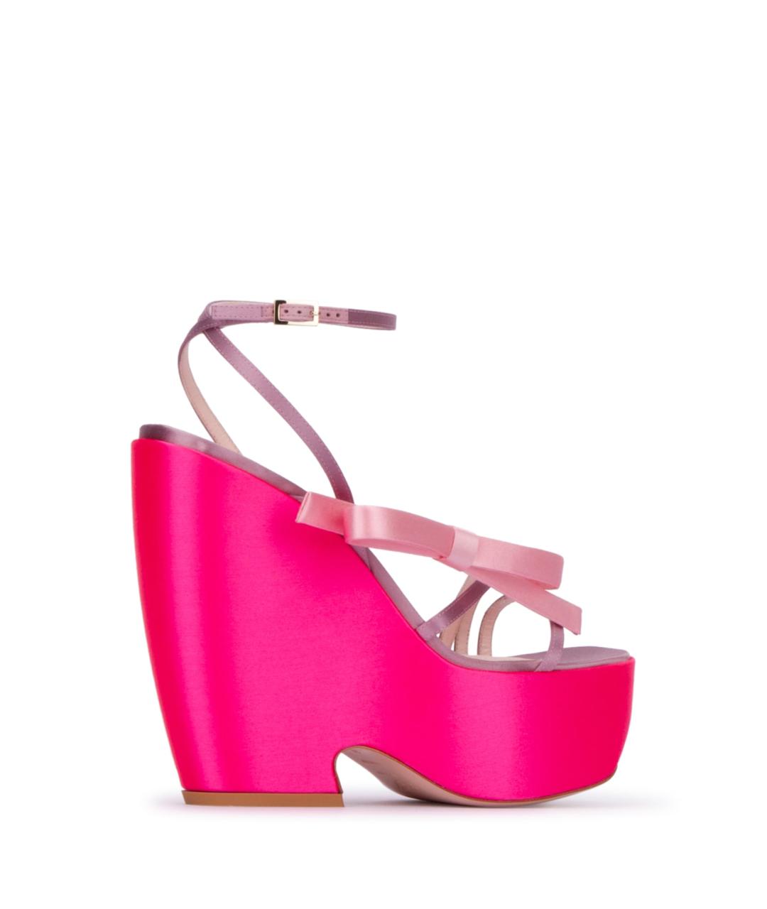 ROGER VIVIER Розовые текстильные босоножки, фото 3