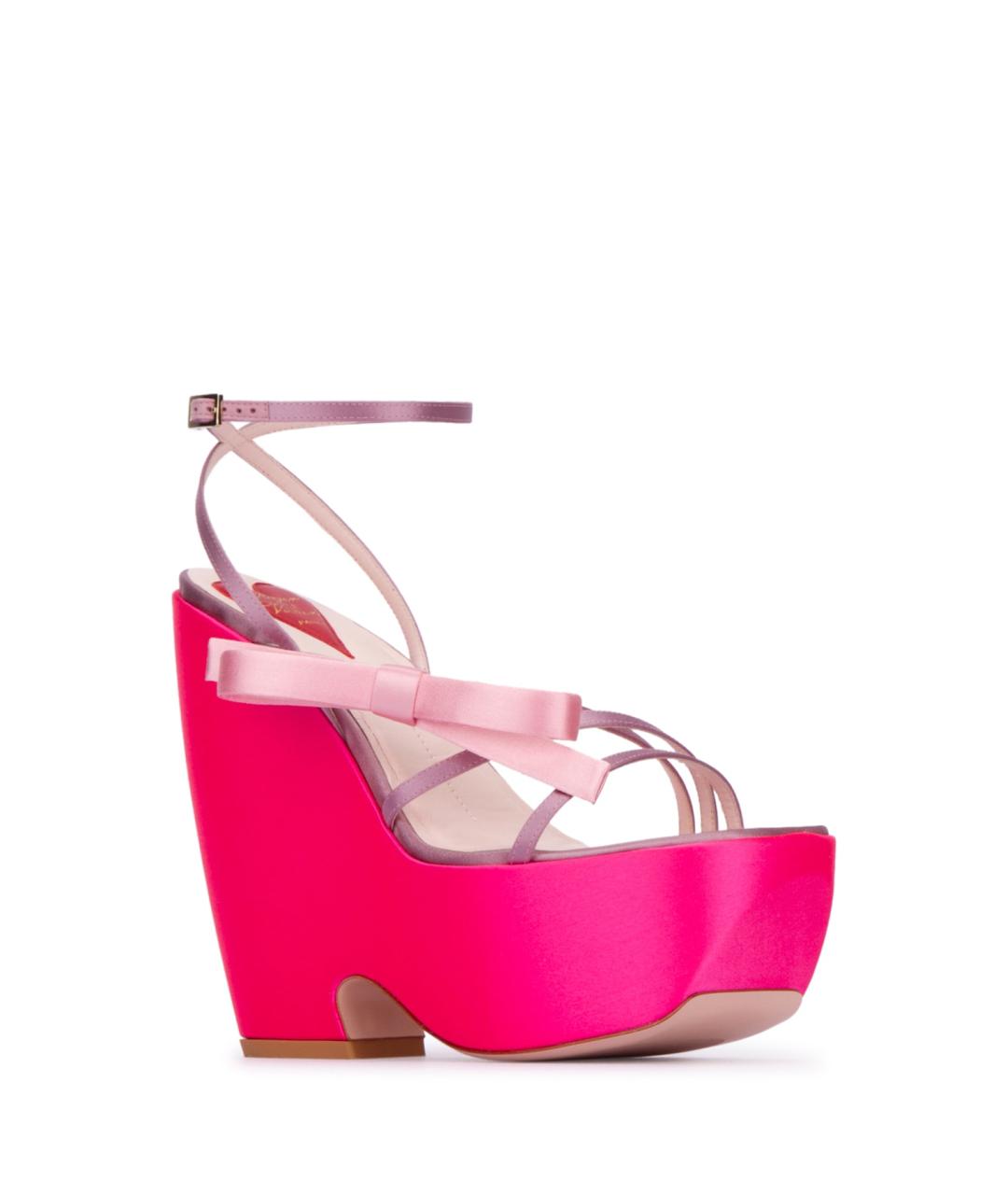 ROGER VIVIER Розовые текстильные босоножки, фото 2
