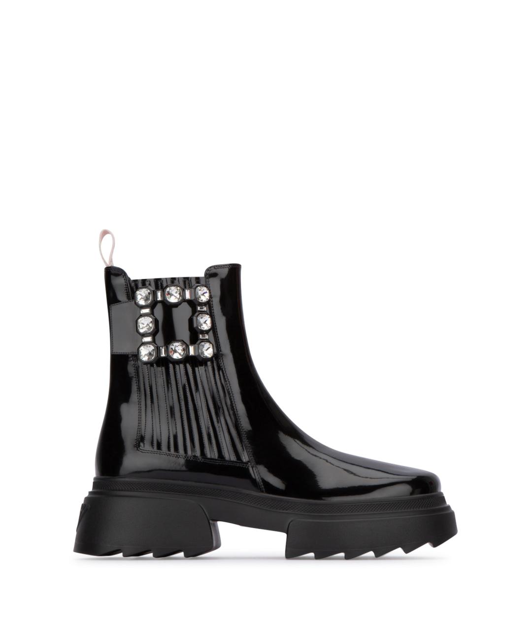 ROGER VIVIER Черные кожаные ботинки, фото 1