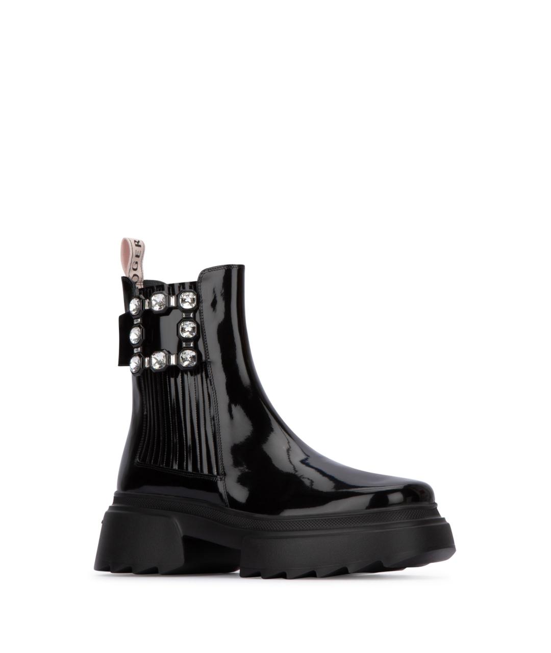 ROGER VIVIER Черные ботинки из лакированной кожи, фото 2