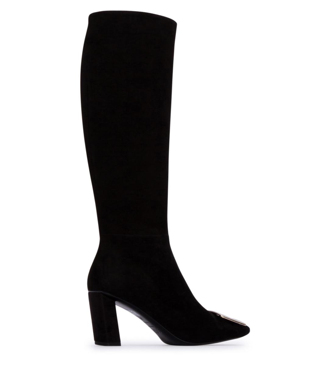 ROGER VIVIER Черные замшевые сапоги, фото 3