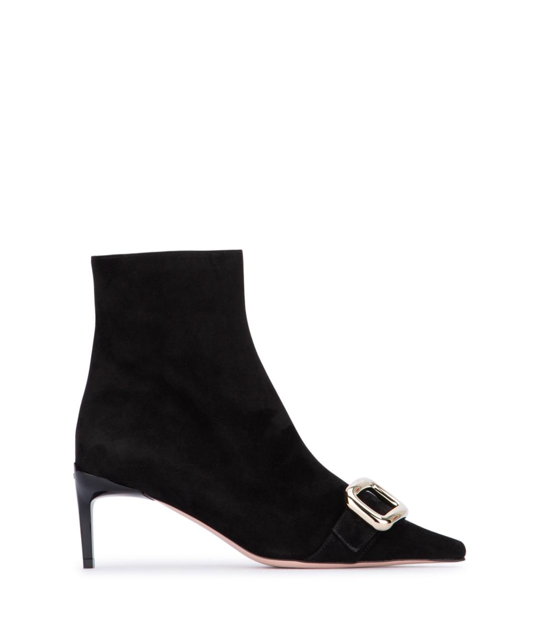 ROGER VIVIER Черные замшевые ботильоны, фото 1
