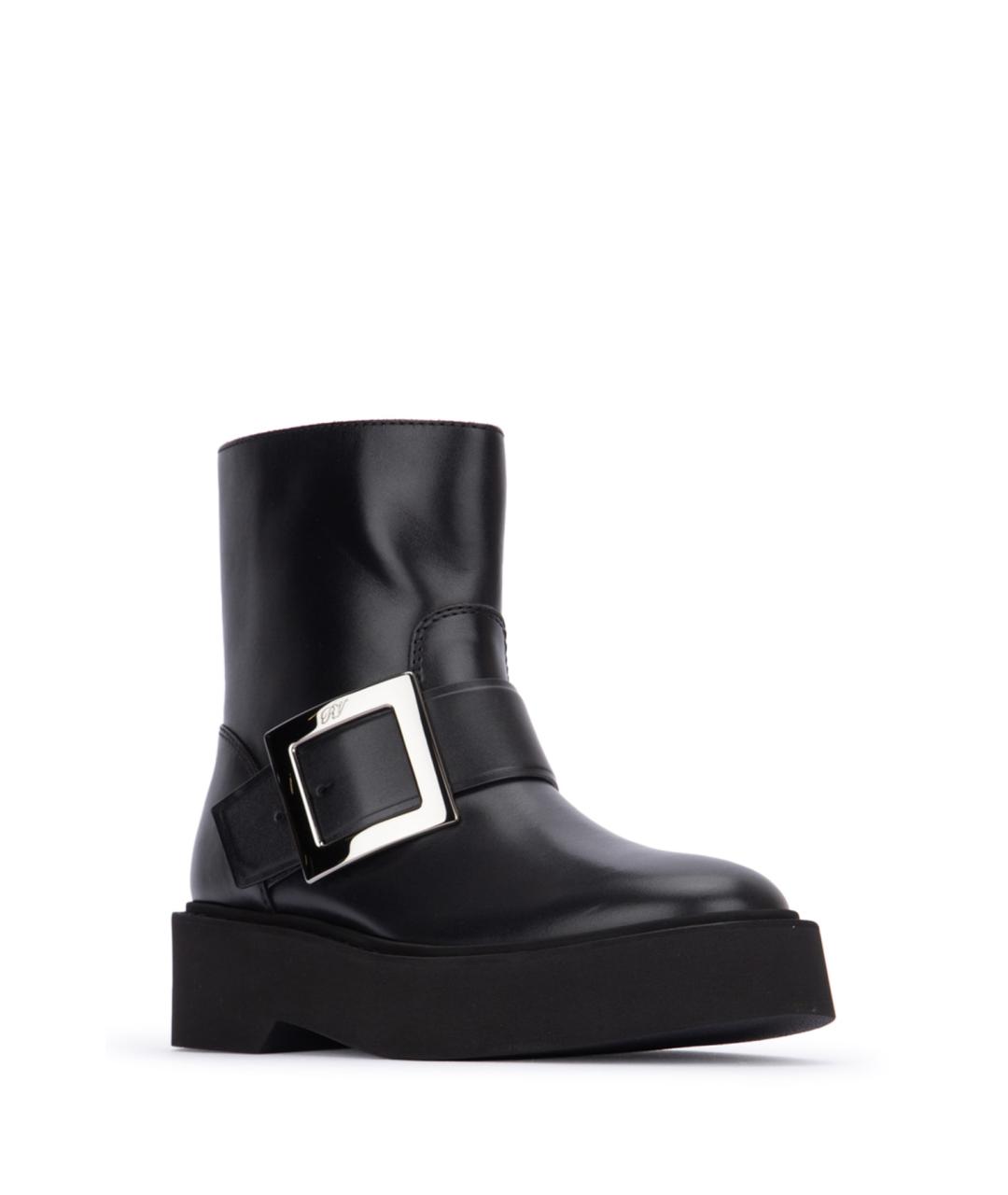 ROGER VIVIER Черные кожаные ботинки, фото 2