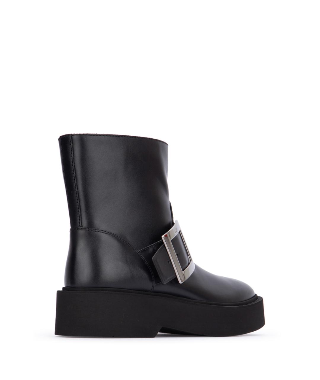 ROGER VIVIER Черные кожаные ботинки, фото 3
