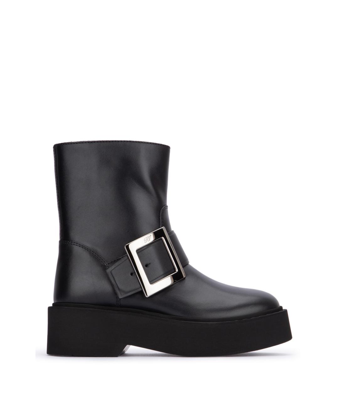 ROGER VIVIER Черные кожаные ботинки, фото 1