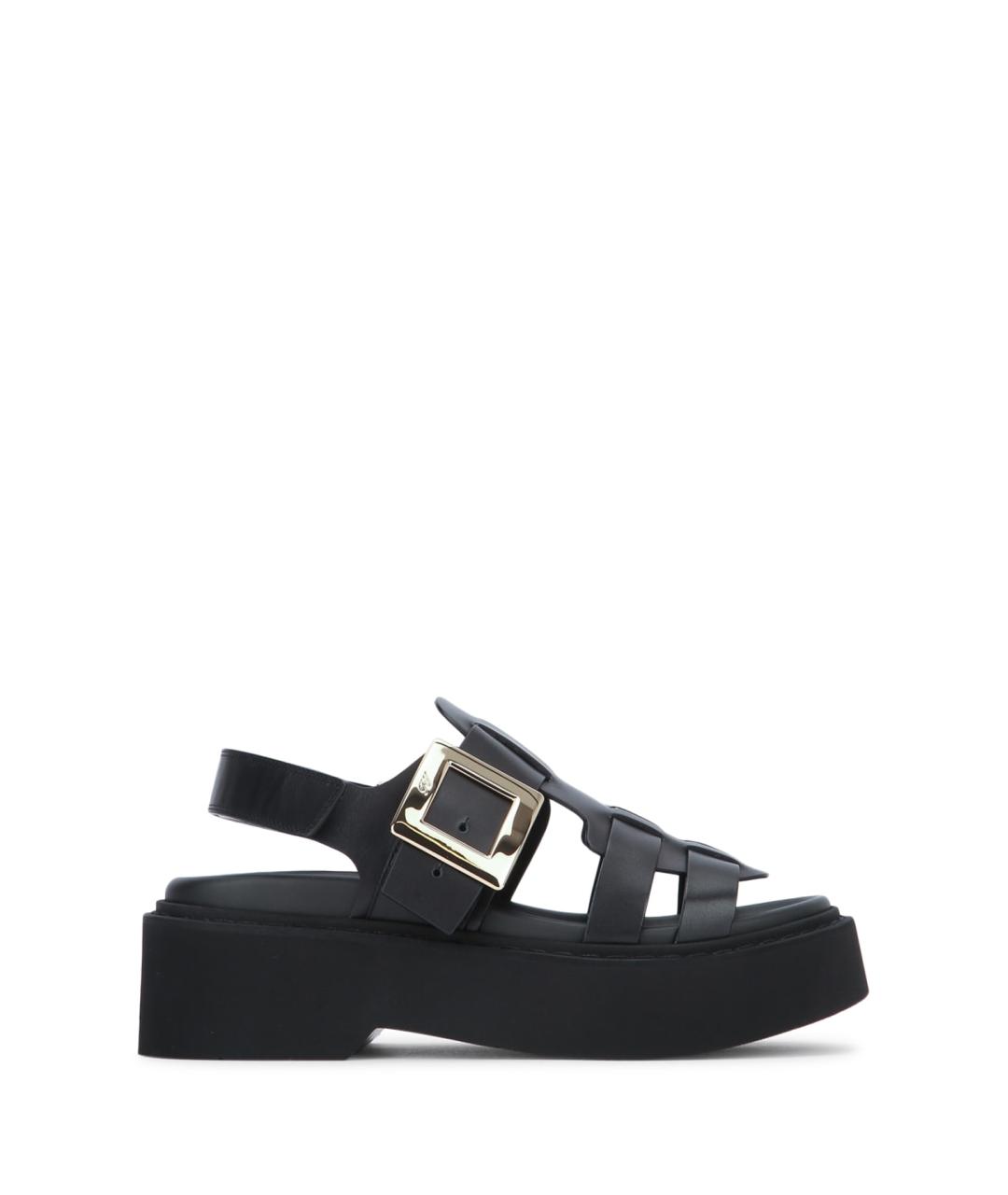 ROGER VIVIER Черные кожаные сандалии, фото 1