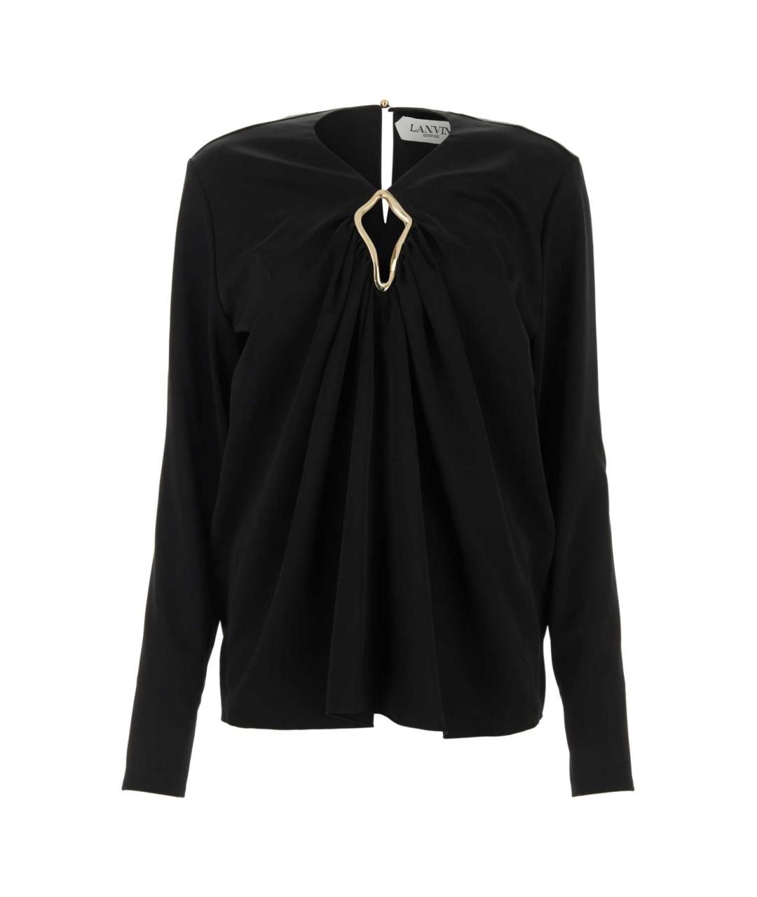LANVIN Черная ацетатная блузы, фото 1
