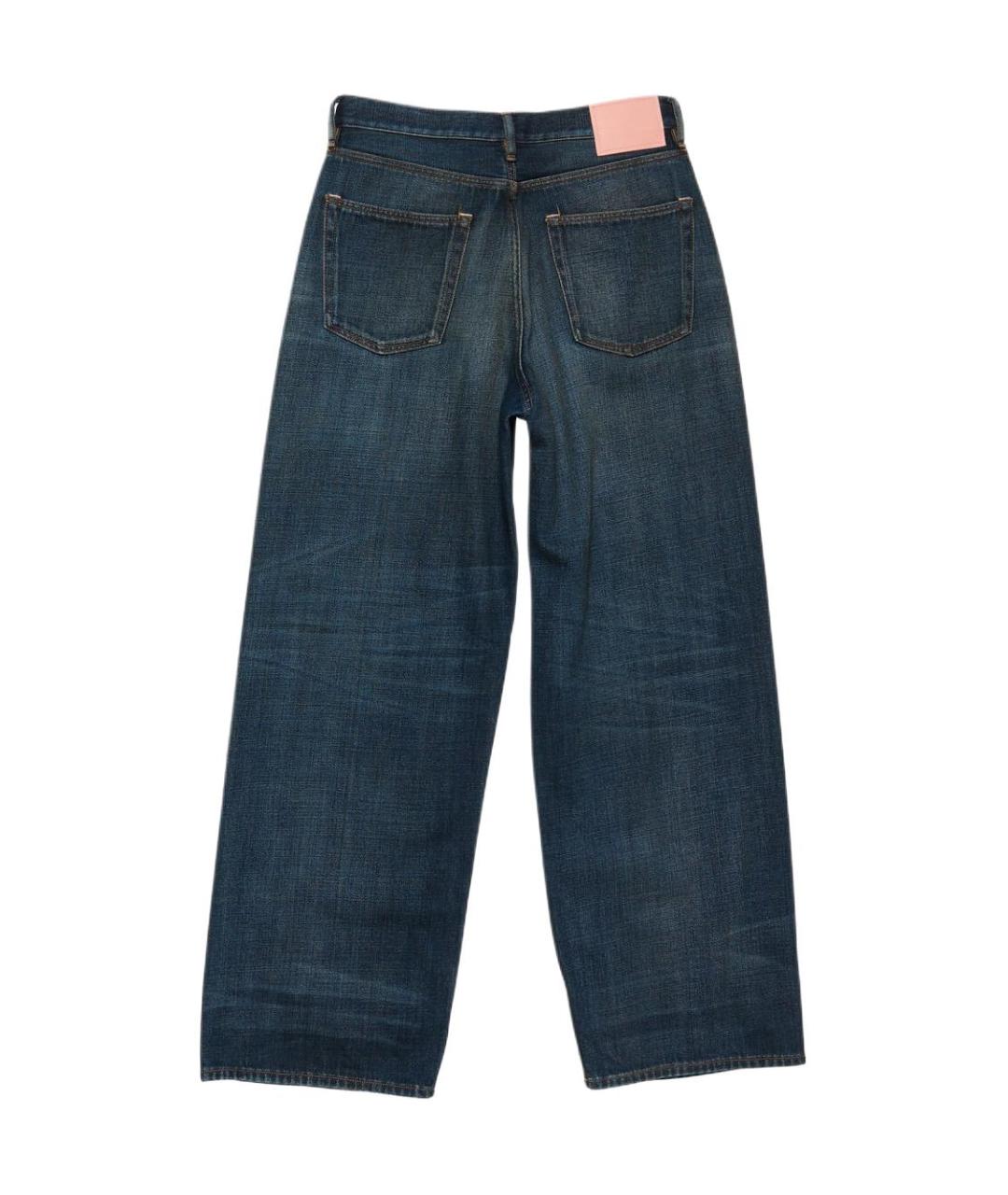 ACNE STUDIOS Темно-синие хлопковые прямые джинсы, фото 2