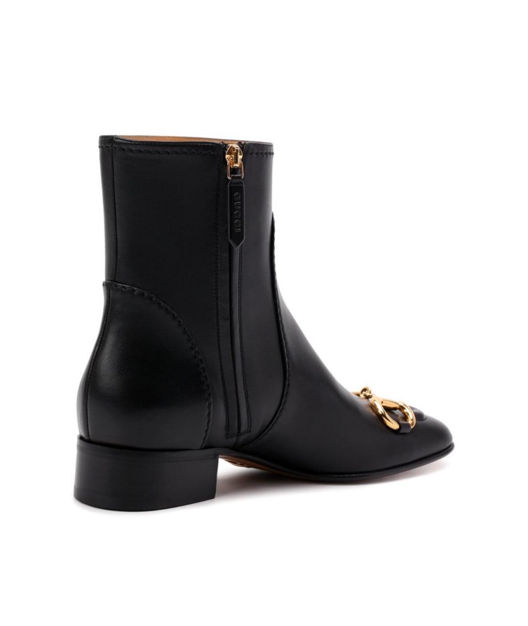 GUCCI Черные кожаные ботильоны, фото 4