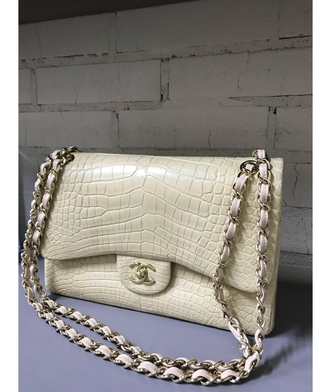 CHANEL Бежевая сумка через плечо из экзотической кожи, фото 4