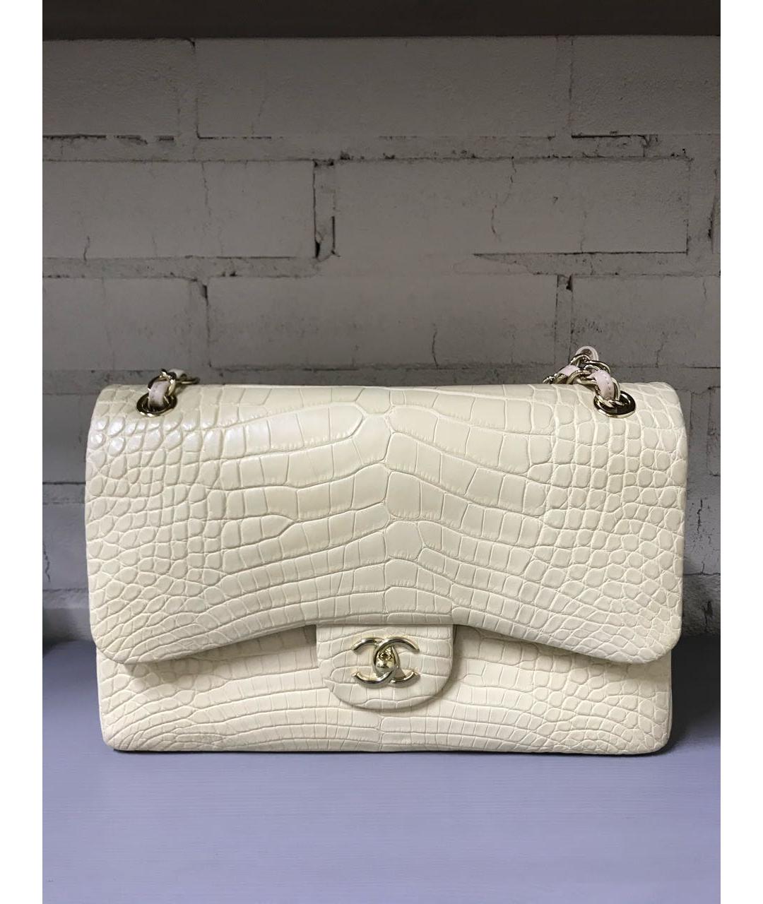 CHANEL Бежевая сумка через плечо из экзотической кожи, фото 6