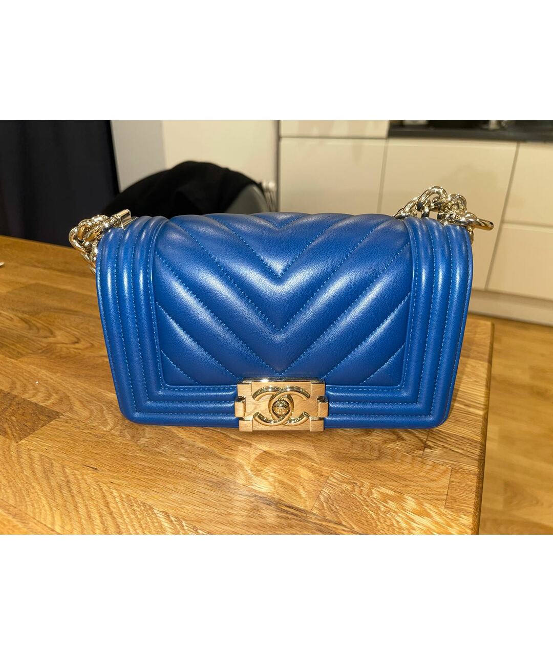CHANEL PRE-OWNED Синяя кожаная сумка тоут, фото 9