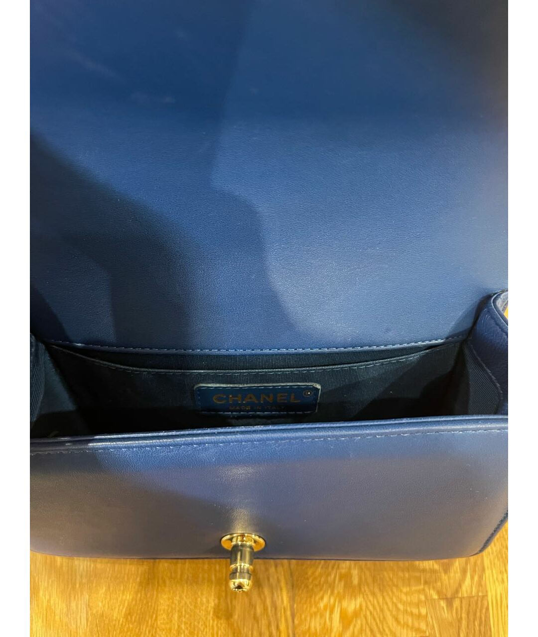 CHANEL PRE-OWNED Синяя кожаная сумка тоут, фото 8