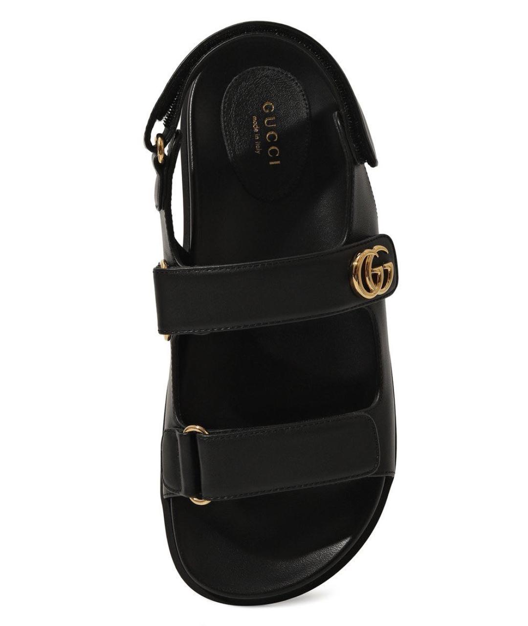 GUCCI Черные кожаные сандалии, фото 3