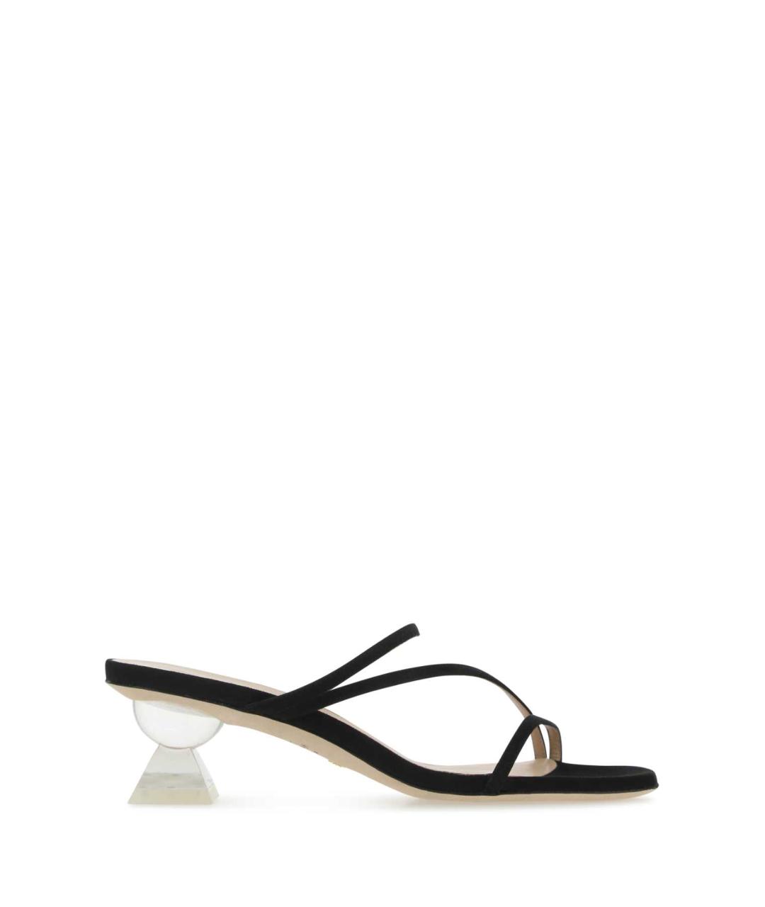 STUART WEITZMAN Черные замшевые мюли, фото 1