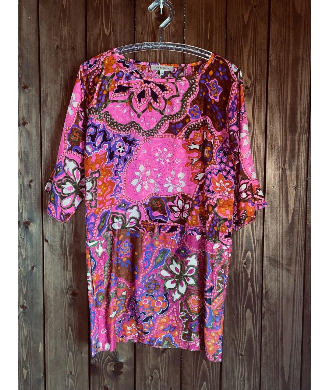 SEE BY CHLOE Мульти шелковое коктейльное платье, фото 2