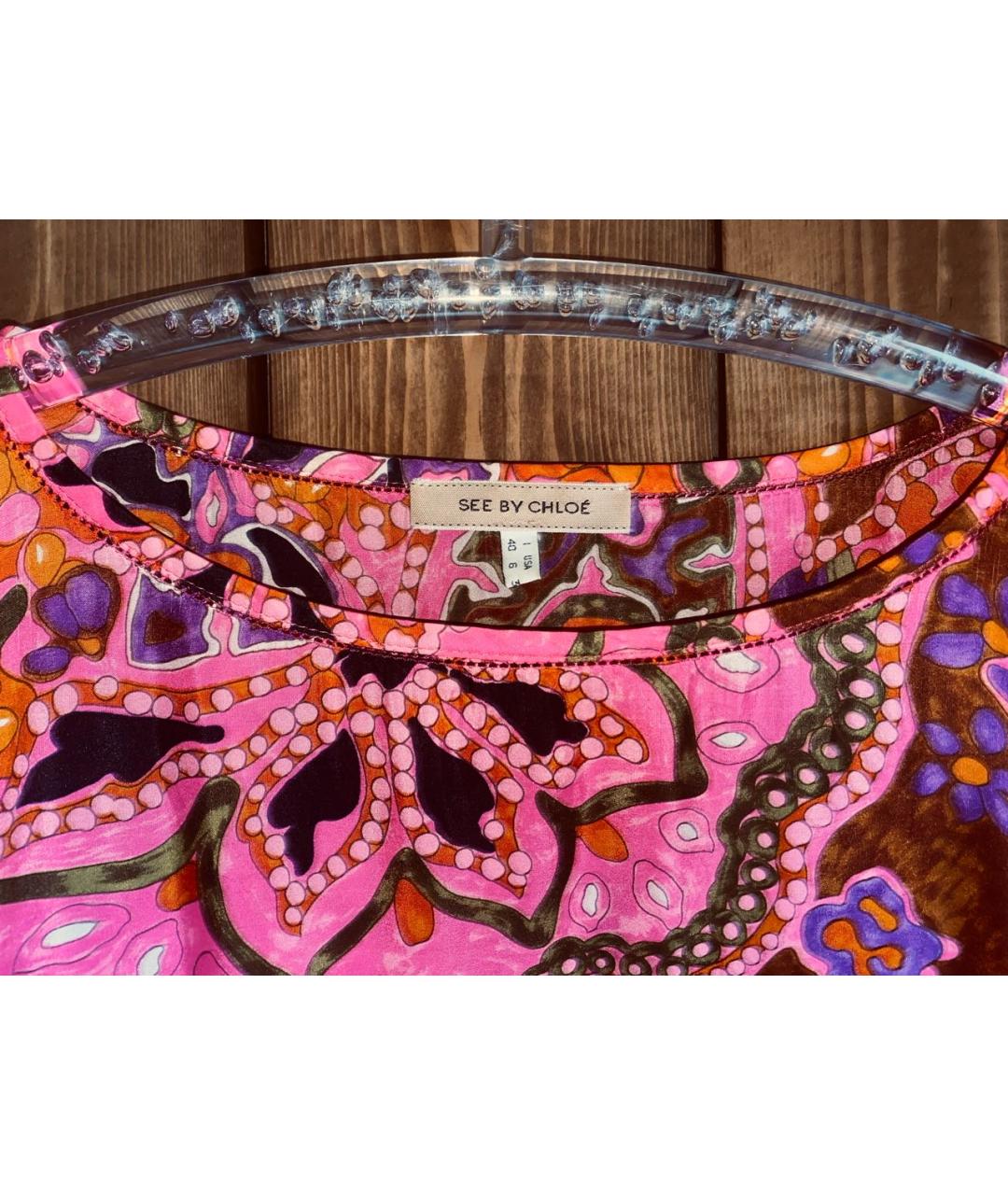 SEE BY CHLOE Мульти шелковое коктейльное платье, фото 3