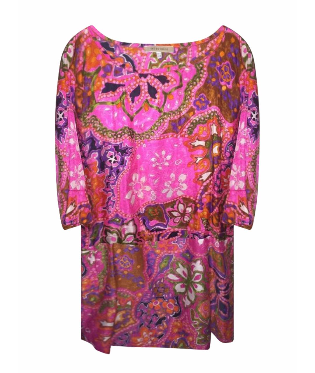 SEE BY CHLOE Мульти шелковое коктейльное платье, фото 1