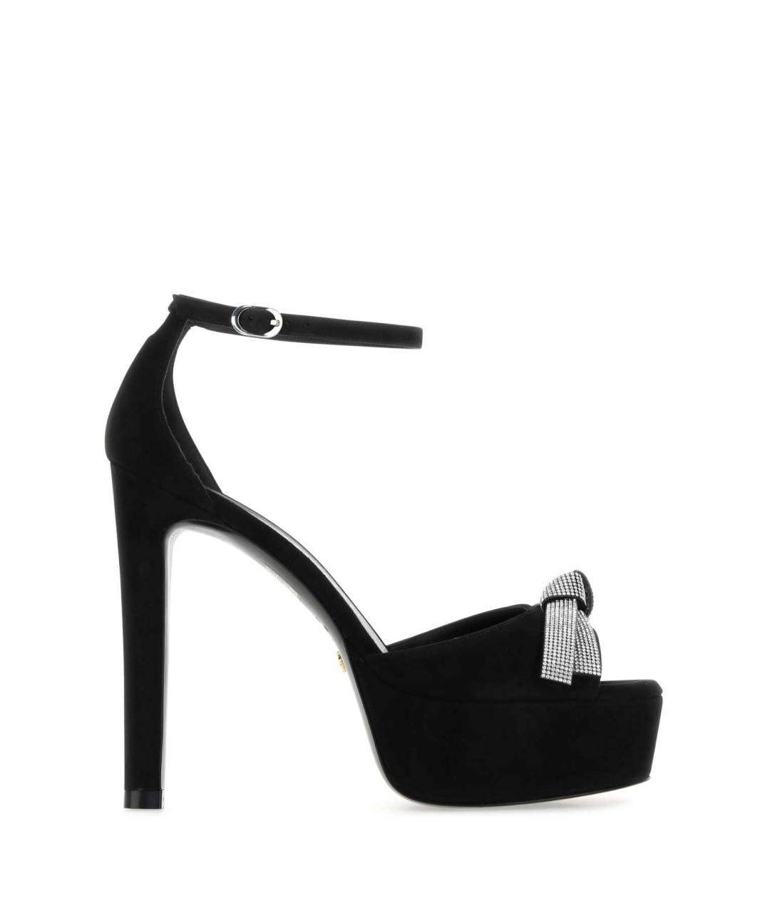 STUART WEITZMAN Черные замшевые босоножки, фото 1