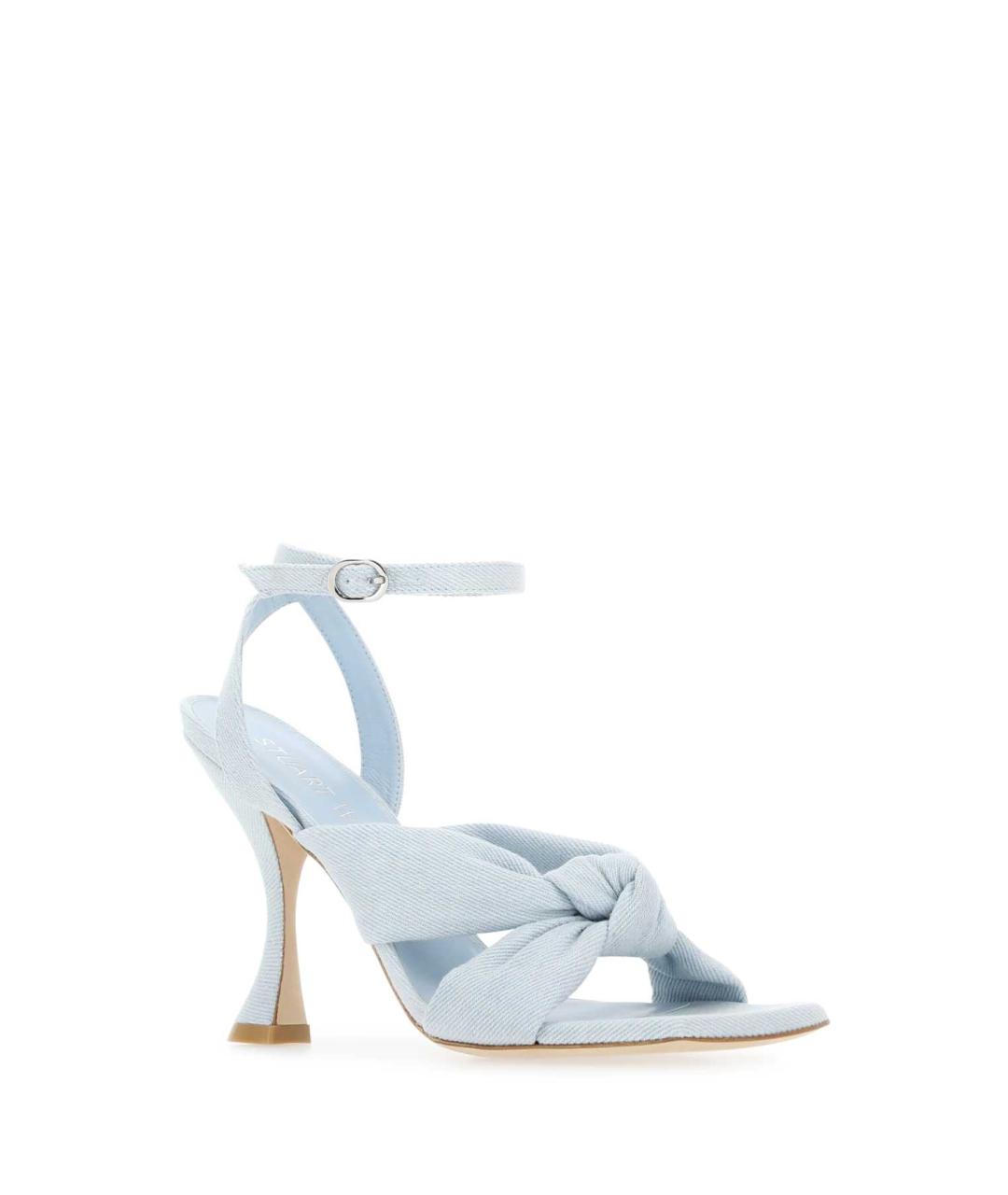 STUART WEITZMAN Голубые кожаные босоножки, фото 2
