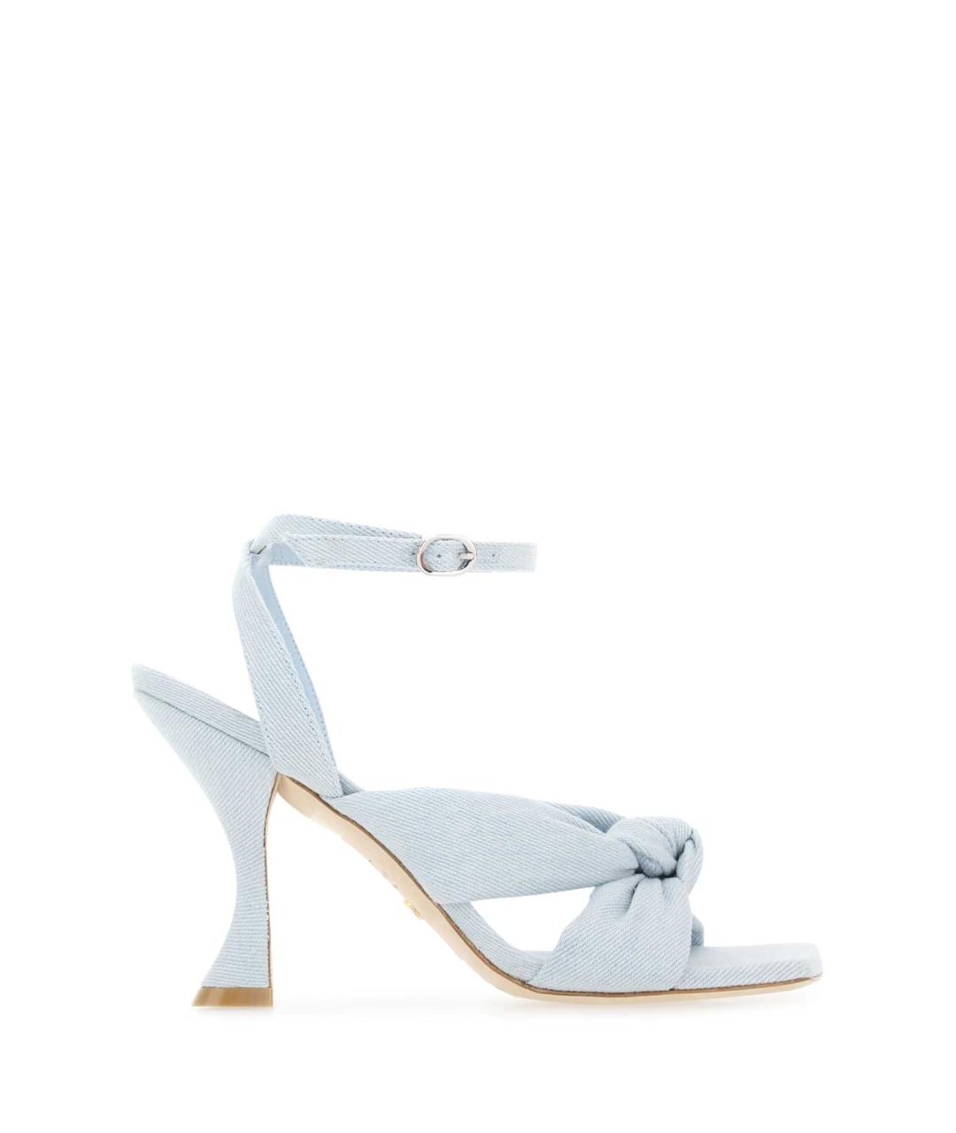 STUART WEITZMAN Голубые кожаные босоножки, фото 1