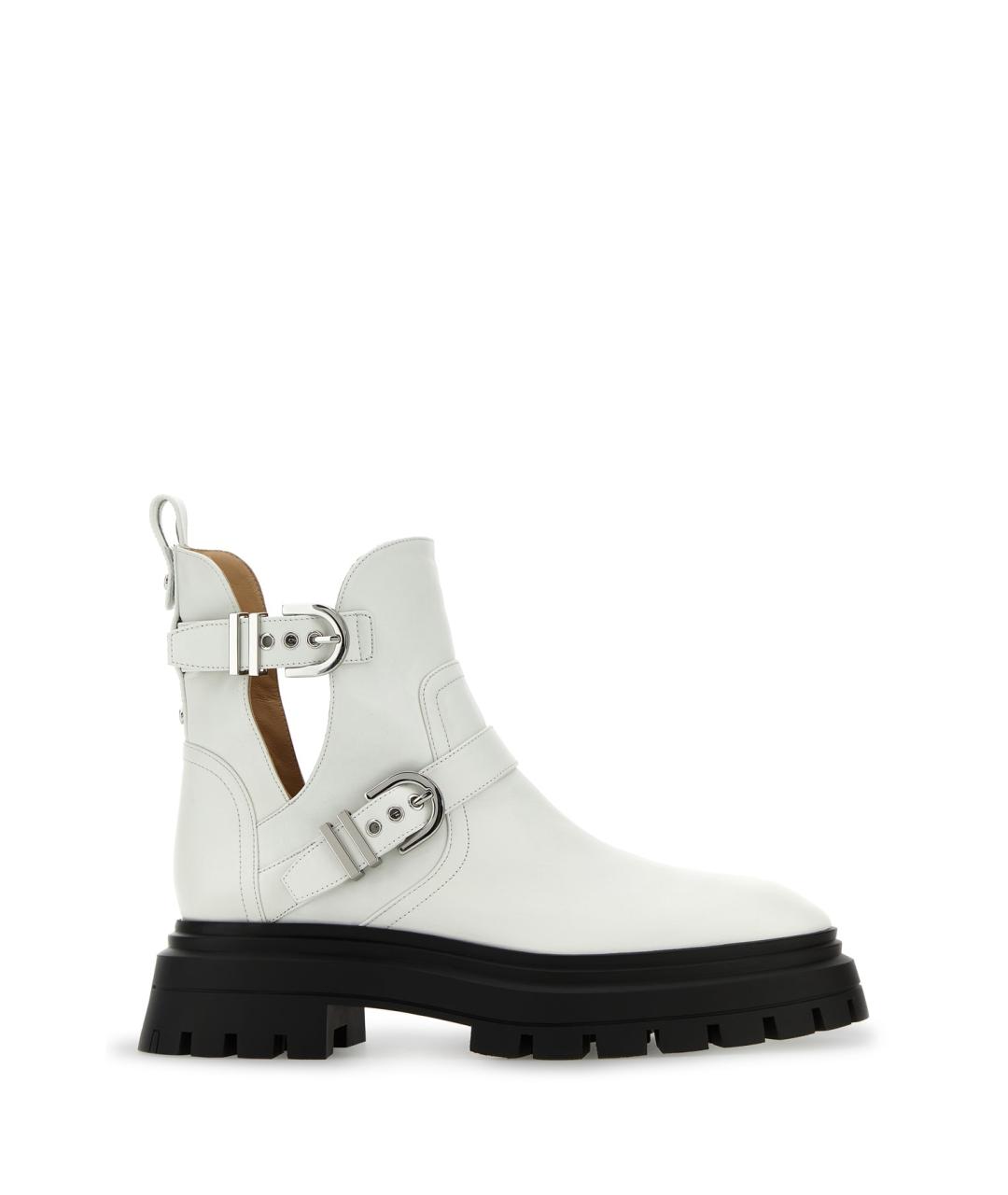 STUART WEITZMAN Белые кожаные ботинки, фото 1