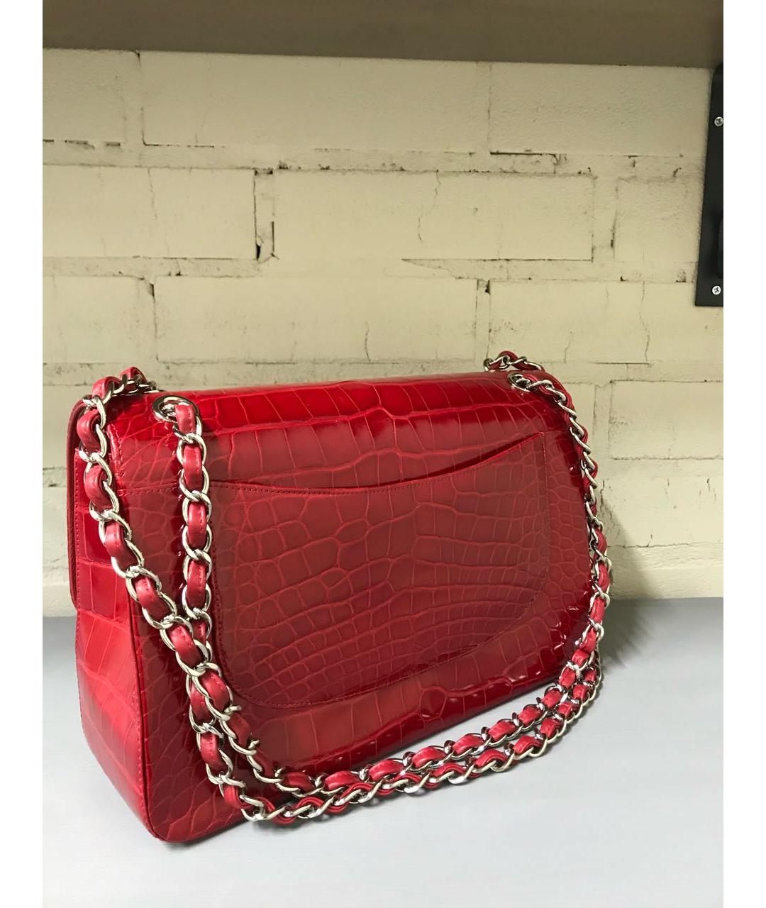 CHANEL Красная сумка через плечо из экзотической кожи, фото 3