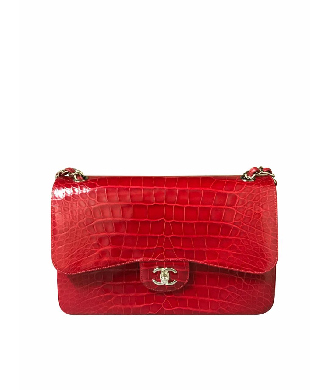 CHANEL Красная сумка через плечо из экзотической кожи, фото 1