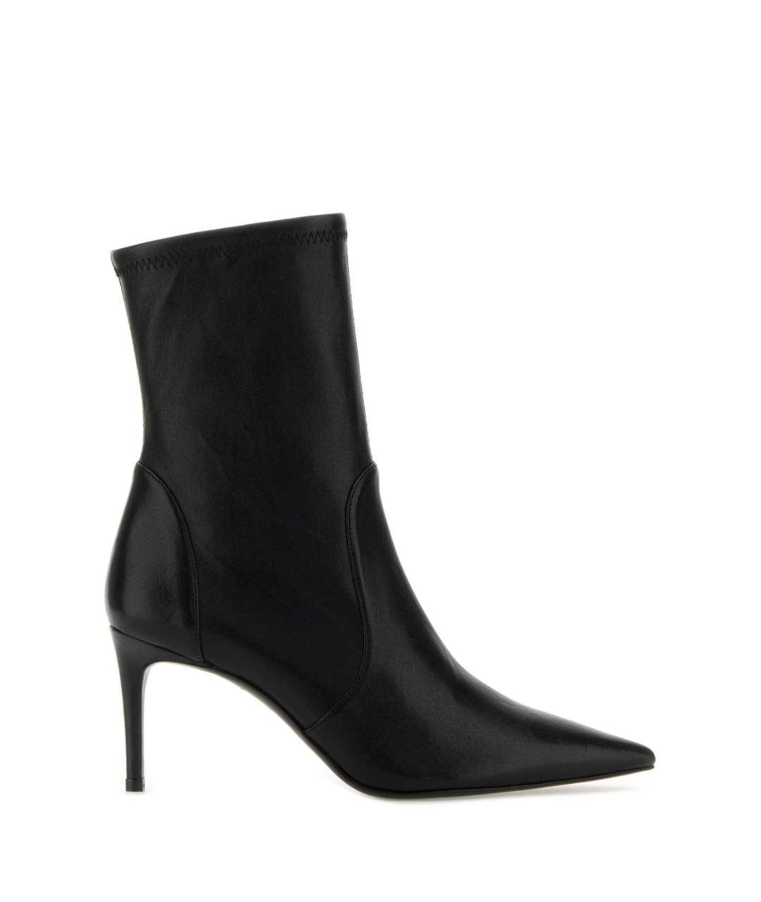 STUART WEITZMAN Черные кожаные ботильоны, фото 1