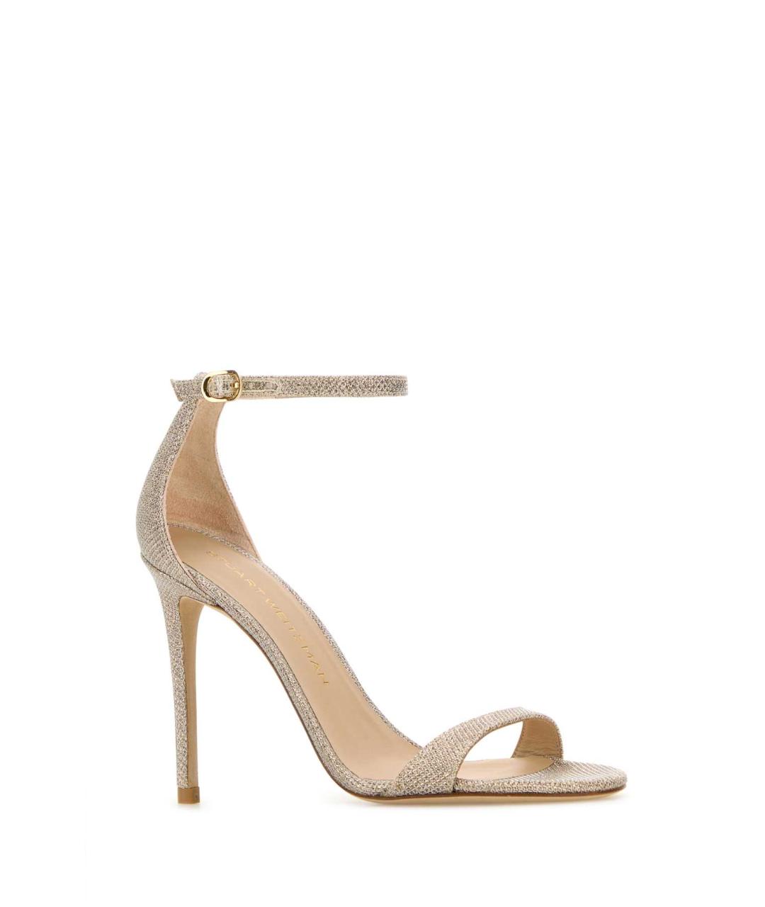 STUART WEITZMAN Бежевые кожаные босоножки, фото 2