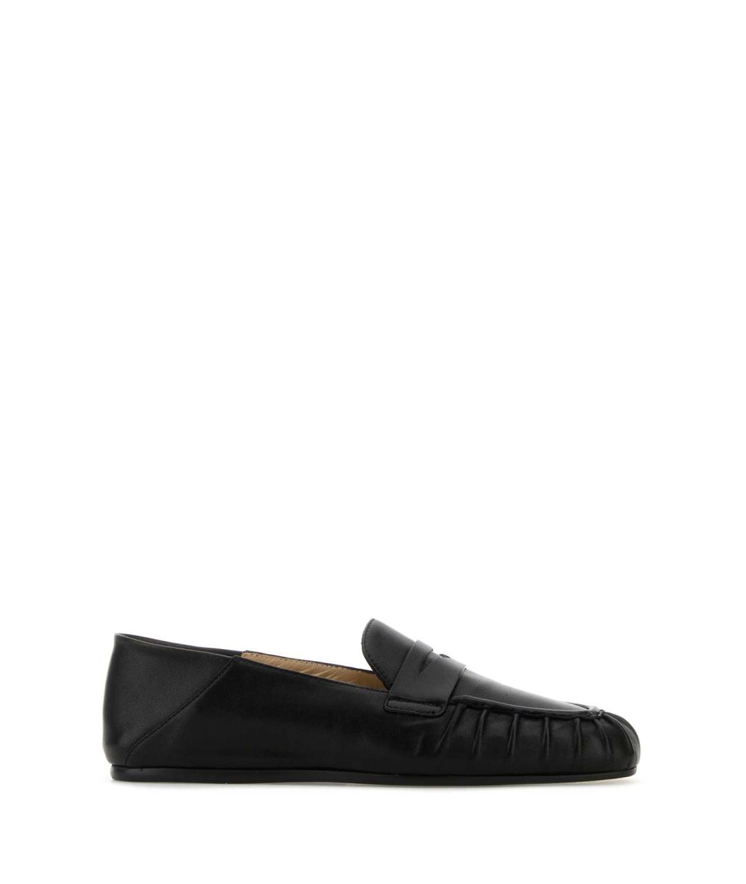 STUART WEITZMAN Черные кожаные лоферы, фото 1