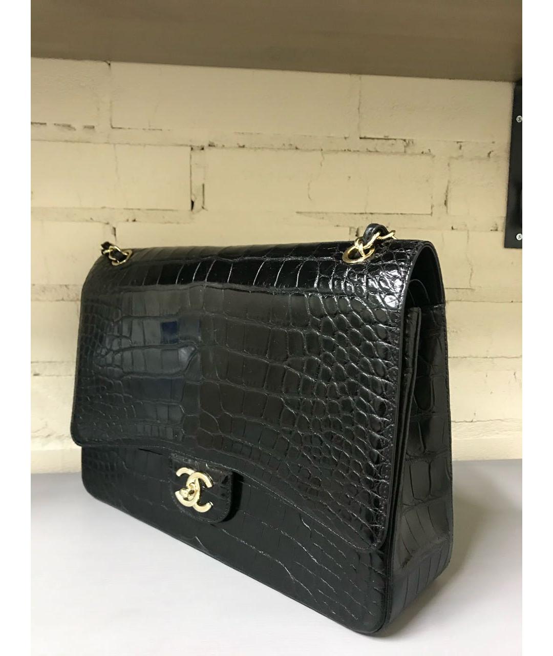 CHANEL Черная сумка через плечо из экзотической кожи, фото 2
