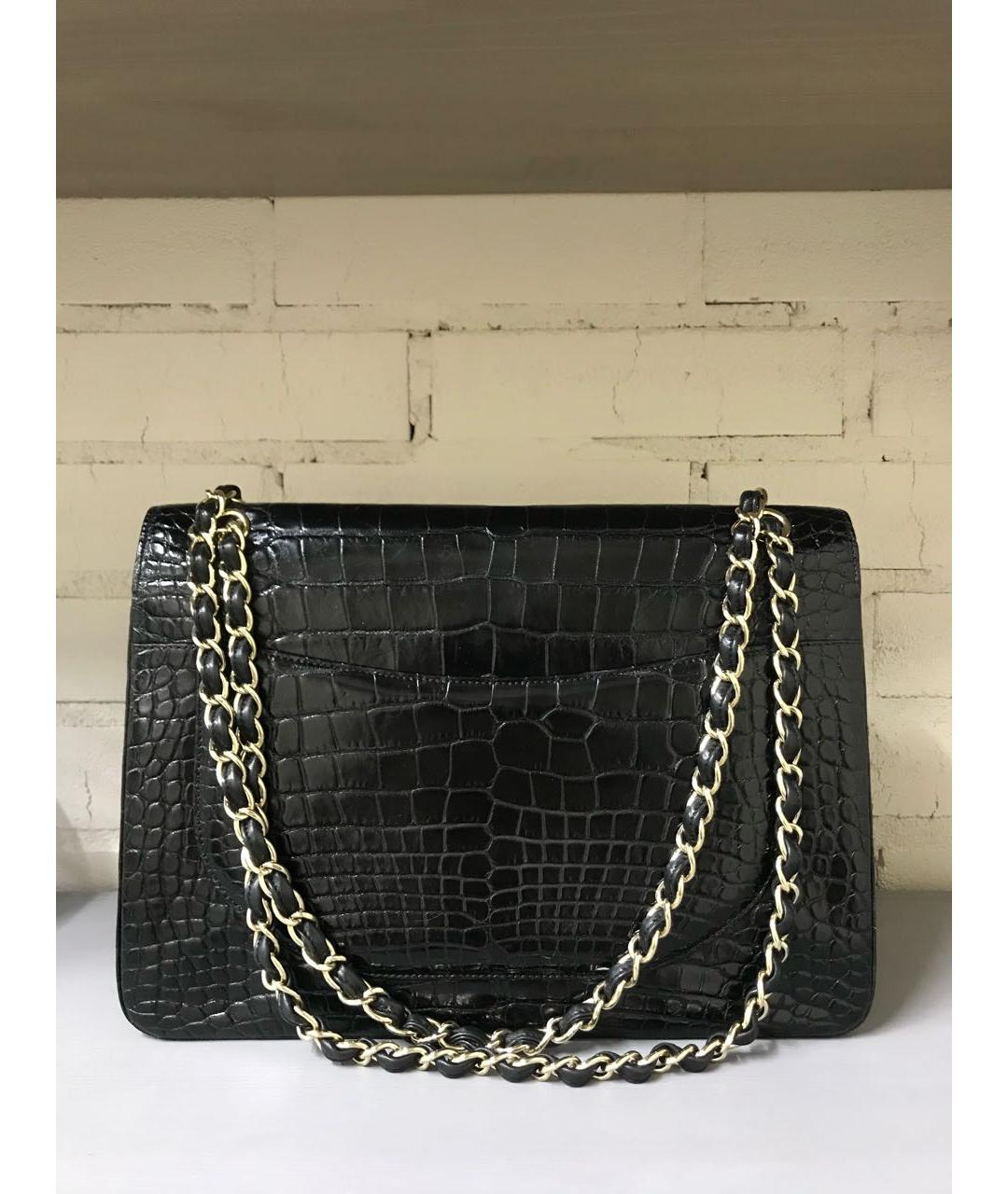 CHANEL Черная сумка через плечо из экзотической кожи, фото 3