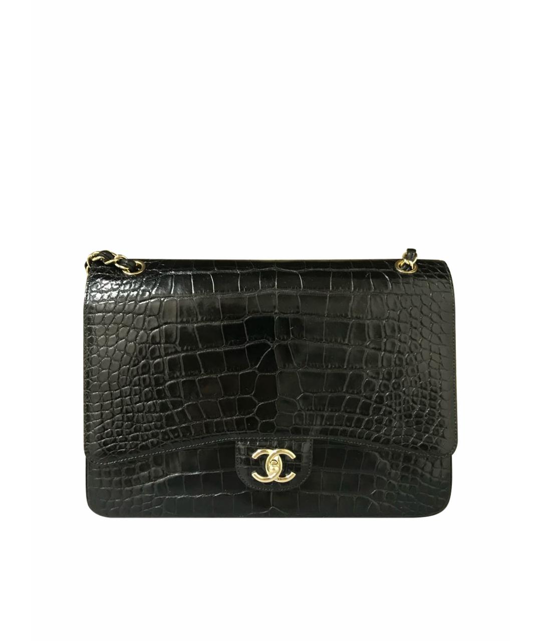 CHANEL Черная сумка через плечо из экзотической кожи, фото 1